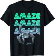 Project Hail Mary Amazing Rocky The Alien Neon Portrait T-Shirt - 黑色 - 查看 2