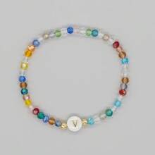 1 chiếc vòng tay pha lê 26 chữ cái tối giản thời trang, vòng tay pha lê hình trái tim co giãn khắc chữ cái đầu tên cá nhân hóa, vòng tay bùa may mắn, vòng tay tên chữ cái dành cho cặp đôi, quà tặng sinh nhật, quà tặng ngày Valentine, quà tặng kỷ niệm. - Nhiều màu - Xem 27