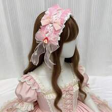 Red Strawberry Lace Bow Headband, Sweet & Cute Girls Lolita Headpiece, Cosplay Hair Accessory - Multicolor - View 11