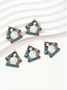 10 chiếc mặt dây chuyền hình giọt dầu ngẫu nhiên chủ đề Ngày của Mẹ, hình người mẹ hoạt hình, hoa hồng, hình trái tim, tự làm vòng tay, bông tai, vòng cổ. - Nhiều màu - Xem 2
