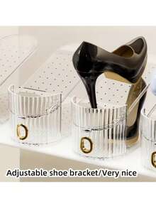 Kệ đựng giày hai tầng trong suốt, có thể điều chỉnh, tiết kiệm không gian, thích hợp cho lối vào nhà. - Xem 2