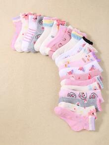 10/5 paires de chaussettes mi-mollet neutres pour enfants au hasard, design en maille, convenant à l'été. Chaussettes pour enfants avec des motifs mignons de nœud, cœur, rayure, patchwork, carreaux, pois. Les filles peuvent les porter comme chaussettes de sport, de course, absorbantes et non étouffantes. Chaussettes pour étudiants, de danse, pour enfants et grands enfants de 1 à 16 ans, pour la rentrée scolaire, cadeau de la Saint-Valentin - Multicolore - Voir 5