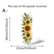1/2pcs Sunflower & Tulip Floral Static Cling Window Film, Minimalist Fresh Style For Living Room, Bedroom, Bathroom, Double-Sided Removable Glass Decor - Flowers - View 12