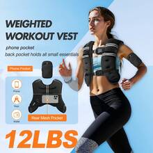 Senmeo 12lb Weighted Vest For Women And Men, Padded Design With Breathable Mesh Back, WeightVest With Reflective Stripe And Double Adjustable Buckle Straps Weight Vests For Strength Training, Jogging, Cardio, Weight Loss - 12lb Weighted Vest - View 6