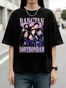 Bangtan Sonyeondan Retro  Essential T-Shirt - Black - View 1