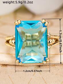 1pc Women's Charming Cubic Zirconia Ring, Suitable For Wedding, Engagement, Valentine's Day, Party Gift - 6# - View 8