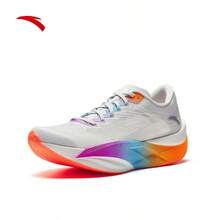 Anta C202 6th Generation New Colorway | Professional Carbon Plate Marathon Running Shoes, Men's Competitive Running Shoes, Sports Shoes - Sandy Gray/Fluorescent Rose Purple/Airy Blue-2 - View 2