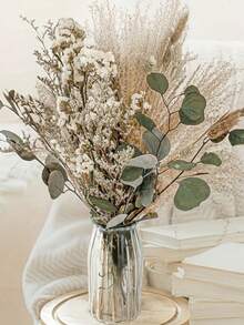 45 PCS Pampas Grass Decor, Dried Flowers Bouquet With Lavender Eucalyptus, Boho Table Centerpieces Rusti, For Valentines Day, Christmas, Mothers Day, Anniversary, Birthday, Wedding, Thanksgiving - Xanh quân đội - Xem 4