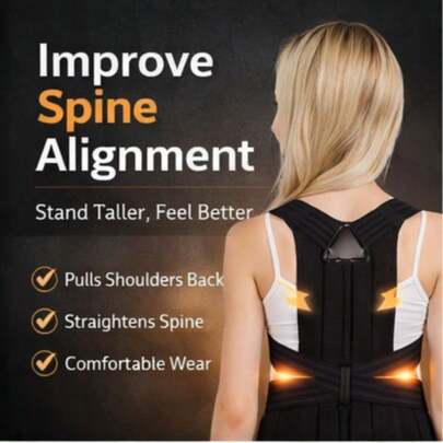 Adjustable Back & Waist Support Belt, Breathable Mesh Shoulder Posture Corrector, Dual Strap Design Suitable For Work, Driving, Fitness, Office, Unisex