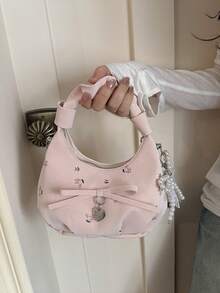 Mẫu mới năm 2026: Túi xách nữ xếp ly in hoa, túi đeo chéo thời trang. - Hồng - Xem 6