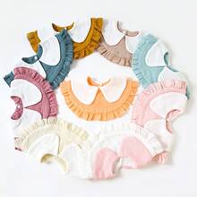 6件装婴儿围兜，蕾丝领口，柔软棉绉纱面料，可调节按扣，新生儿必备，男女宝宝通用 - 彩色 - 查看 4