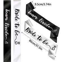 Silver Foil Bachelor/Bachelorette Party Sash Set | Bridesmaid/Bride Wedding Party Sash Set | Black Bridal Team Sashes. Suitable For Bachelor/Bachelorette Parties, Bridal Wedding Party Decorations, Gifts, Baby Shower Supplies. - Multicolor - View 4