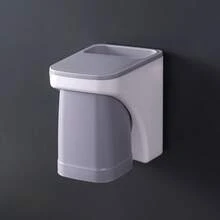 1 pieza Juego de soporte de pared para cepillo de dientes y vaso de baño, Estante multifuncional para cepillo de dientes y vaso de enjuague, Organizador de almacenamiento doméstico sin taladro - multicolor - Ver 4