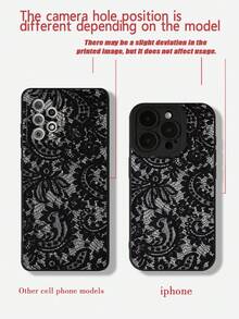 1 Lace Pattern Vertical Stripe Faux Leather Texture Anti-Fall Anti-Fingerprint Shockproof Phone Case - Multicolor - View 5