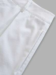 Women's Fashionable White Wide Leg Pants - High Waist Pleated Loose Design, Suitable For Valentine's Day, Carnival, Street Style And Office Wear - White - View 4