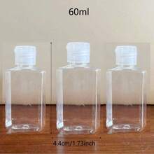 1/3/5pcs Transparent Butterfly Cap Bottles 30/50/100ml, PET Material Flip Cap Bottles, Lotion Bottles Cosmetic Travel Refillable Containers - Multicolor - View 13