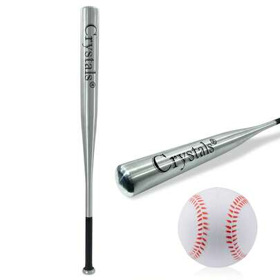 Crystals 32 Inch Heavy Duty Metal Baseball Bat Aluminum Alloy Non-Slip Grip Training Bat