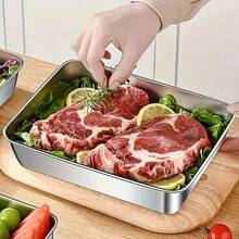 Buy 2 Get 3 Free, 5pcs/Set Stainless Steel Food Storage Containers With Lids, Durable Baking Tray, Suitable For Picnic, Meal Prep, Refrigerator Storage And Kitchen Essentials | Easy To Clean, Stackable - Silver - View 7