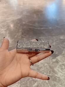 Luxury Fashion Diamond Inlaid Pill Box, Sparkling Vibrant Pill Storage Box, Vitamin Pill Small Compartment Portable, Compact And Exquisite, Suitable For Daily Commute, Travel, Holidays, Shopping, Gift For Family And Friends - Multicolor - View 8