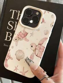 1 chiếc ốp lưng điện thoại TPU chống sốc tối giản hình rùa hoạt hình màu trắng, tương thích với Apple 17, 16, 15, 14, 13, 12, 11 Pro Max và dòng Galaxy, phiên bản quốc tế, không phải phiên bản nội địa. - Nhiều màu - Xem 2