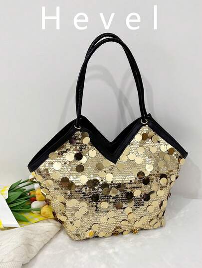 Hevel,Fashionable Glitter Heart-Shaped Women's Bag, New Personalized Versatile Zipper Style Vacation Bag, Niche Design Evening Bag, Suitable For Dates, Galas, Parties, Gifts,Tote Bags For Woman,Summer Bag