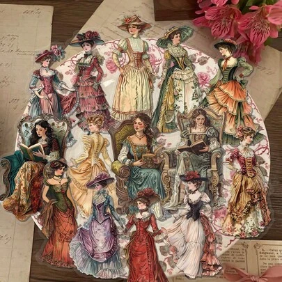 50pcs Vintage European And American Figure Stickers, Suitable For Scrapbooking, Diary, Notebook, Planner, Water Bottle, Phone, Guitar, Skateboard, Luggage, Furniture Funny Stickers Kindle Scrapbook Supplies Laptop Sticker