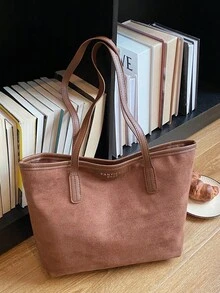 Túi xách cỡ lớn phong cách retro dành cho nữ, túi đeo vai thời trang cao cấp đa năng tiện dụng cho công sở. - màu nâu - Xem 10