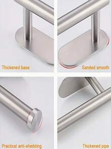 Stainless Steel Tissue Paper Holder, Bathroom Toilet Paper Rack, Adhesive Tissue Dispenser, Bathroom Roll Paper Holder - View 8