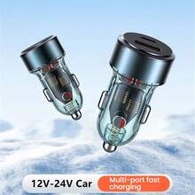 Bộ sạc ô tô hai cổng USB, hỗ trợ sạc nhanh QC3.0 và PD 30W, thiết kế pha lê trong suốt, sạc nhanh 5V cho điện thoại Android/Smartphone. - nhiều màu - Xem 3