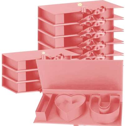 "Seni Seviyorum" Yazılı Büyük Boy Çiçek Kutusu, Kurdeleli, Noel, Düğün Partisi, Anneler Günü Hediyeleri, Gelin Partisi Çikolata Paketleme, Gül Buketi Hediyesi İçin (Pembe)