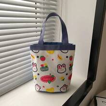 1pc Cute Cartoon Color-Blocking Handbag, Adorable Large Capacity Commuter Tote Bag, Soft And Healing Style! Foldable Portable Shopping Bag, Versatile Cute And Durable Tote Bag - Multiple Styles - View 10