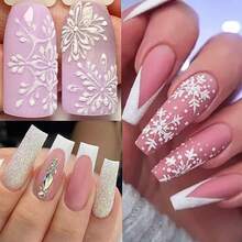 Superfine White Sugar Nail Glitter Powder For Christmas Snowflake Nail Art Design Sugar Shiny Effect Candy Glitter Flakes Pigment Dust Gel Polish Manicure Accessories DIY Crafts - trắng - Xem 4