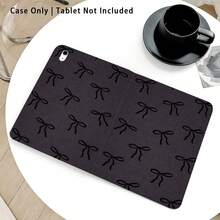 1 ốp bảo vệ máy tính bảng dạng gập có khe đựng bút, tương thích với Samsung A9/A9+/S9/S9FE/A11/A11+/S11/S10 FE/S10 FE+/S10 Lite và Apple A16 2025, Air 11/13, M3 2025, Mini 7 A17, Pro 2024, Air 11/13, M2 2024, Pro 11/13, M4 2024, Pro 12.9, 7/8/9 Gen, 10.2, 10 Gen, họa tiết nơ đen, chức năng tự động tắt/mở màn hình, thích hợp làm quà tặng cho mùa tựu trường, ngày Valentine, quà tặng ngày lễ. - Nhiều màu - Xem 6