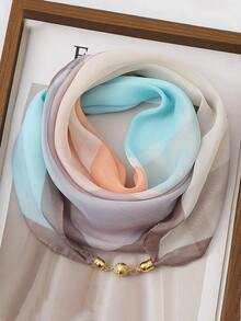 Elegant Thin Transparent Scarf, Fashionable Magnetic, Chiffon Feel, Warm Decoration, Windproof, No Feathers, Women's Spring And Summer Use - Multicolor - View 9