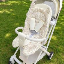 Yue Ye 1pc Baby Carriage Seat Pad With Cartoon Floral Print, Soft Comfortable Breathable Stroller Mat For Outdoor Activities And Home Use - White - View 16