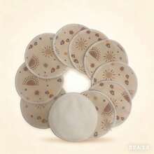 10 Pack Bohemian Bamboo Nursing Pads, Reusable Washable Breast Pads, Skin-Friendly Soft Breastfeeding Pads For Moms - Earth Tone Abstract Print - View 9