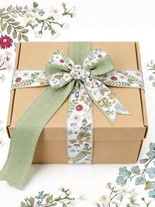 1 Roll 5 Yards Green Wildflower Trim Ribbon, Vintage Floral Craft Ribbon, Spring Fabric Ribbon, Suitable For Making Wreaths, Bows, DIY Packaging, Party Decorations, Gifts, Birthdays, Graduations, Home Presents Or Valentine's Day, Mother's Day, DIY Crafting Of Any Items - Webbing - View 5