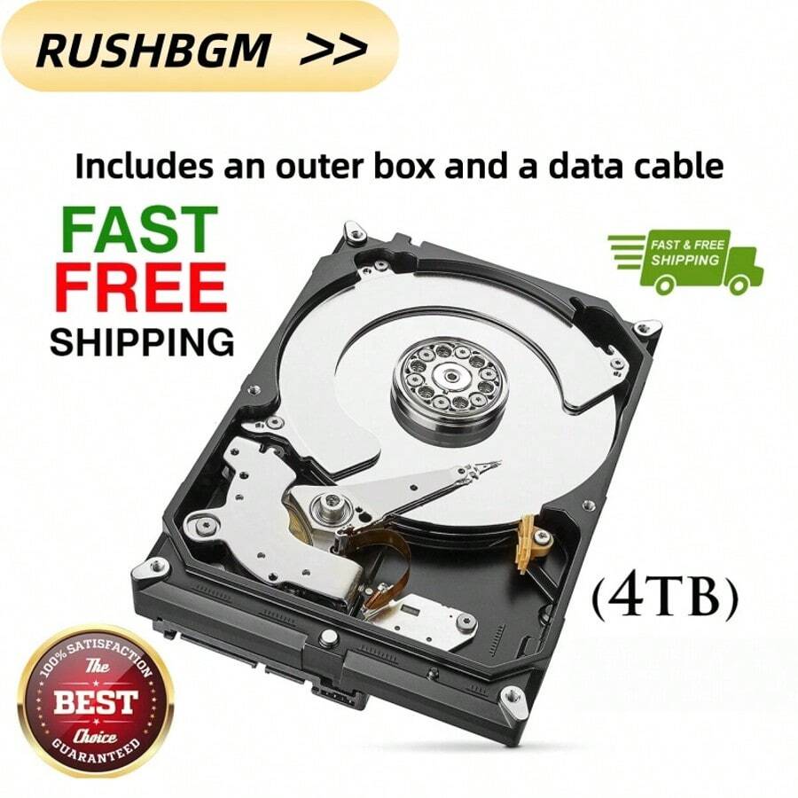 4TB Portable Hard Drive, 4TB High-Capacity USB 3.0 HDD, Suitable For All Kinds Of Laptop Office, Students, Professionals With /File/Video/Music Storage Expansion Backup - 查看 1