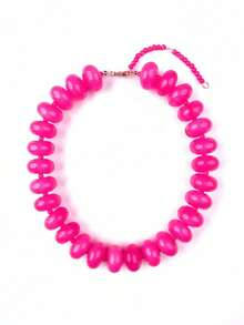 1pc Bohemian Fashion Casual Dopamine Beaded Necklace, Suitable For Daily, Vacation, Travel, Casual Wear, Fashionable Jewelry Gift For Family And Friends - Resin Necklace - View 24