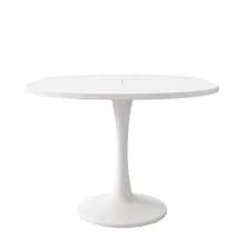 Extendable Dining Table, Oval Dining Table, Coffee/Leisure Table, Length 100/140 X Width 100 X Height 75 Cm, Modern Simple Dining Table, White [OLD SKU:N634P18391921W] - White - View 8