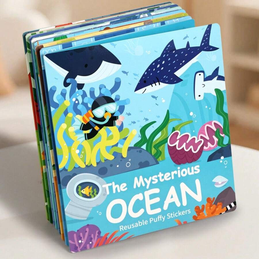 1pc Multi-Color Montessori Quiet Book With Reusable Magic Stickers And Shadow Matching Games | Educational Learning Activity Busy Book To Develop Fine Motor Skills | Suitable For Preschool Children Travel Toys | Interactive Puzzle Toys For Toddlers & Infants | Creative Themed Stickers Beneficial For Child Brain Development