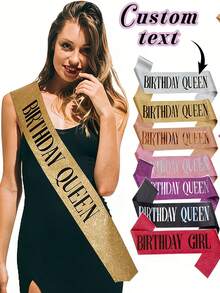 Customizable Glitter Name Logo Shoulder Strap - Ideal For Birthday Celebrations, Party Decorations, Pageants, Weddings, Bachelorette Parties, Anniversaries - Multicolor - View 6