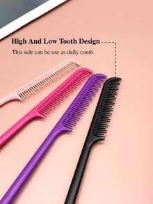 4Pcs Dual-Ended Eyebrow Brush & Eyelash Comb, Makeup Styling Tools, Grooming & Smoothing Hair, Suitable For All Hair Types - Multicolor - View 5