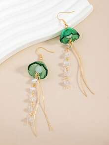 Bông tai mặt dây chuyền hình sứa tua rua hình học nhẹ nhàng, thích hợp cho các bữa tiệc bên hồ bơi, kỳ nghỉ biển, dã ngoại mùa hè và đeo hàng ngày, một món quà hoàn hảo dành cho phụ nữ. - Bông tai tua rua hình sứa - Xem 4