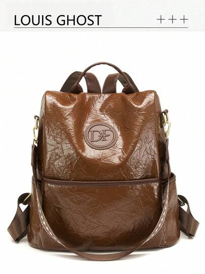 4-Color Options Fashion Backpack, Commuting Luxury, Versatile Multi-Function. Adopts Vintage Distressed Texture, Soft Matte Feel, Soft Yet Sturdy Structure, Emitting Luxurious Aura! Minimalist Yet Unique Brand Logo, Understated Yet Refined.