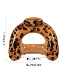 1/2 piezas Hamaca de agua para piscina, silla flotante duradera para adultos en piscina, accesorios de cubierta de red para piscina - Hamaca en forma de U con estampado de leopardo - Ver 2