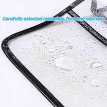 1PC/2pcs Large Transparent Hanging Clothes Bag For Bathroom, Swimming Pool, Travel, Dormitory Essentials, Waterproof Shower Storage Bag For Toiletries And Clothes, Black And White - 1PC - View 8