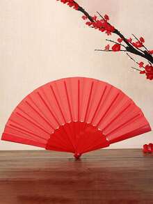 1片白色心形空白纸扇，欧式婚礼用品，DIY派对用品，心形扇，圆形扇，广告扇，礼品 - 黑色1件 - 查看 9