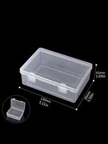 1 Set Minimalist Transparent Plastic Multifunctional Desktop Storage Box - Clear - View 3