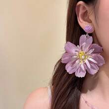 Women Jewelry Sets - Yellow Flower Earrings - View 3